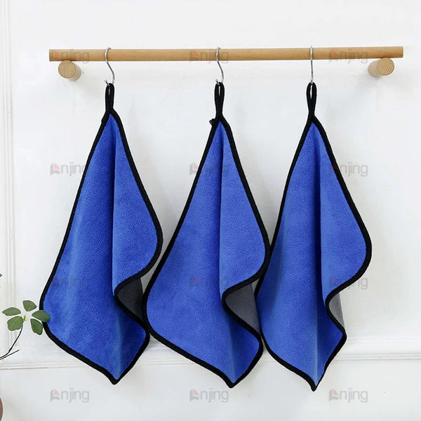 Car Washing Clothes Windows Mirrors Wiping Rags Home Appliances Double Layer Cleaning Microfiber Towel 500GSM