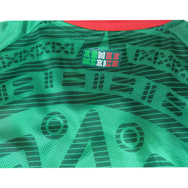Unisex Mexico Home Soccer Jersey, Geometric Pattern Football Shirt, Match Day Fan Gift