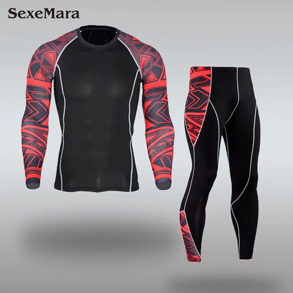 New Men's Thermal Underwear Sets Compression Sport Suit Sweat Quick Drying Thermo Underwear Men Clothing Long Johns Sets