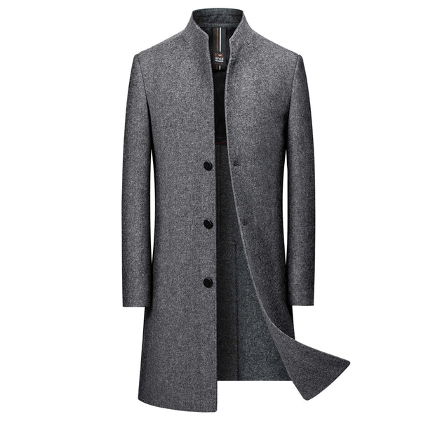 Pierre Cardin 100% Pure Cashmere Double-Sided Woolen Coat Men's Mid-Length Trench Coat Fall Winter Coat Thickened