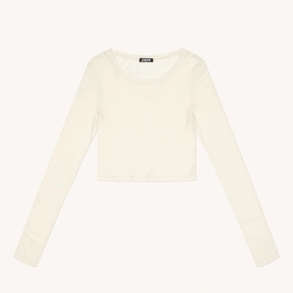 Low round Neck Pullover Sexy Slim-Fit Long-Sleeved Sweater