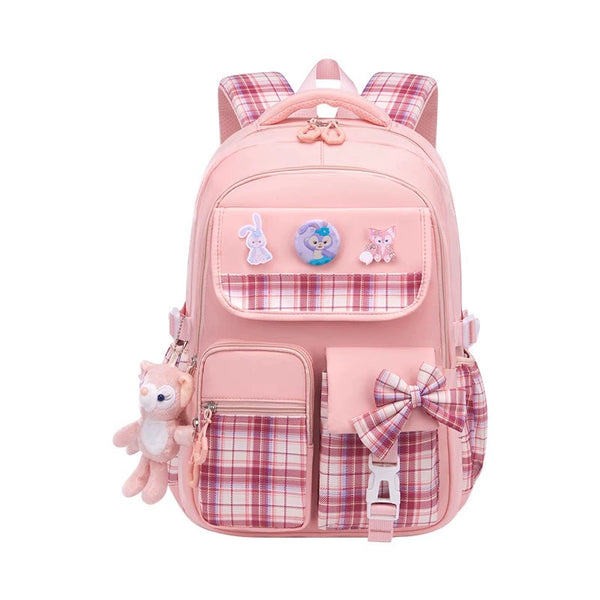 Large Capacity Bows Women's Kids Backpack Grade 3 Burden Reduction Primary School Student Schoolbag Grade 1-6 Girl Spine Protection