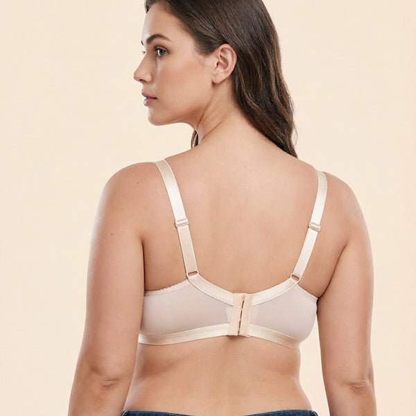 Satin ultra-thin plus size bra without steel ring European and American foreign trade underwear bra women 80BCDEFG-120BCDEEEFG