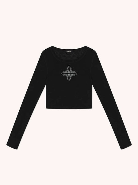 Low round Neck Pullover Sexy Slim-Fit Long-Sleeved Sweater