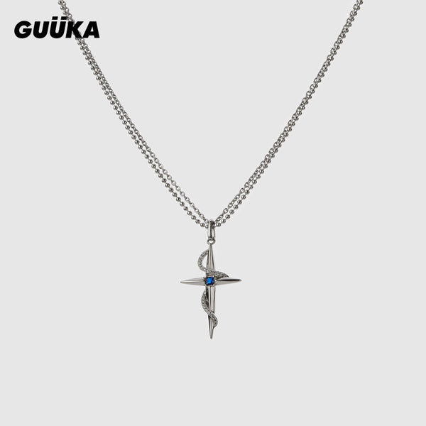 Guuka Eight-Pointed Stars Women's 925 Sterling Silver Necklace