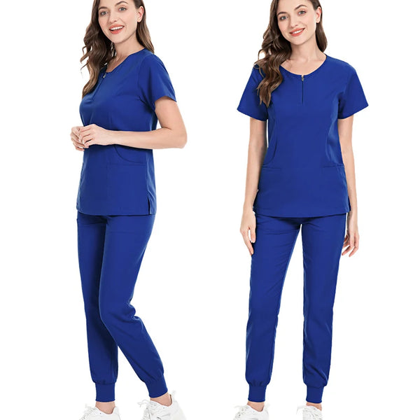 Surgical Uniforms Woman Scrub Set Medical Nurse Beauty Salon Workwear Clinical Scrubs Top + Pant Spa Doctor Nursing Tunic Suit