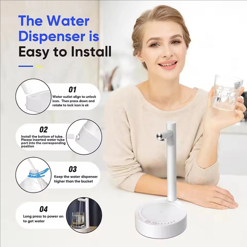 1pcUSB Rechargeable 6-Speed Adjustable Desktop Water Pump, Premium Safe Materials, Sleek Design. Ideal for Home, Office, Kitchen