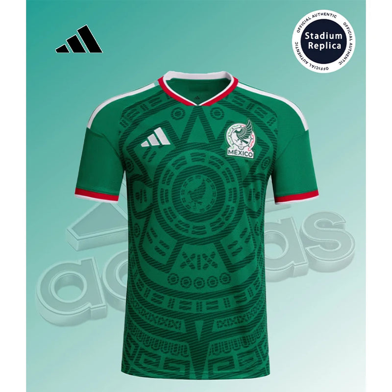 26 nat jerseyAdidas 2026 World Cup Mexico National Team Home Fan Version Quick-Dry Short Sleeve Football Jersey Unisex JL8580