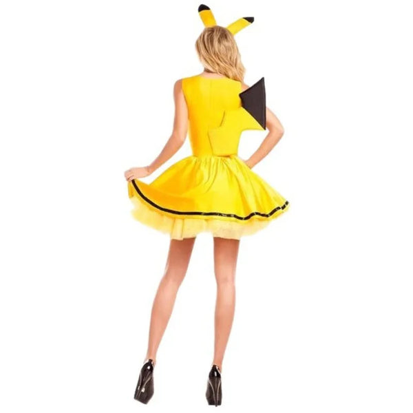 Pokemon Pikachu cosplay costumes Women Dress Cartoon anime adult role play Girl's dresses Halloween Sexy Women Stage Performance