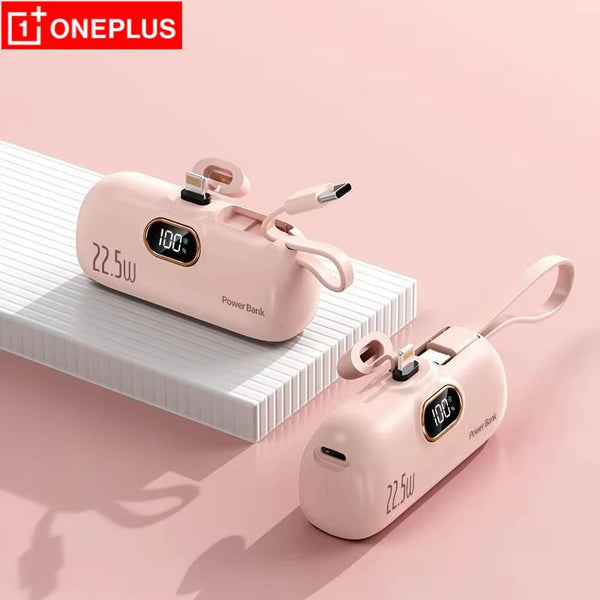 OnePlus 10000mAh Portable Power Bank 2- in-1 Fast Charger Lightweight High capacity Pocket Power Bank For IPhone Huawei Samsung