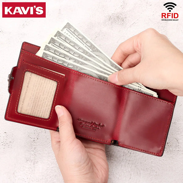 Anti-scan Magnet Credit Card Holder Wallet Genuine Leather Automatic Pop Out Aluminum Smart Wallets Luxury AirTag Purse Set