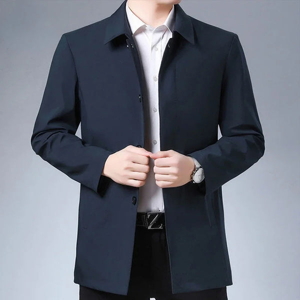 Casual Business Lapel Windbreak Jackets Men Coats New Brand Top Quality Spring Men's Trench Coat Solid Color Mid-length Jacket