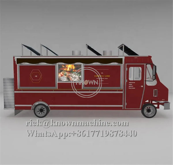 Solar Panel Ice Cream Food Truck Fast Hot Dog Vending Cart Burger Fast Food Car Kiosks Van Trailers with Big Power