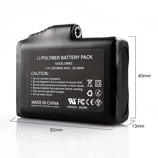 Savior Heat Battery Charge 7.4V 2200mAh/3000mAh Li-Polymer Rechargeable for Heated Gloves Mittens Liners Heated Socks 2022