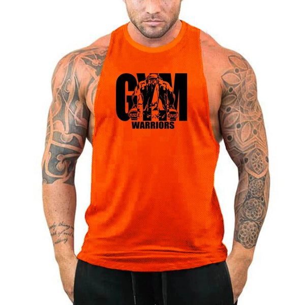 Gym Bodybuilding Workout Muscle Tank Tops Summer Cool Cotton Breathable Sleeveless T-Shirts Mens Fitness Running Sport Singlets