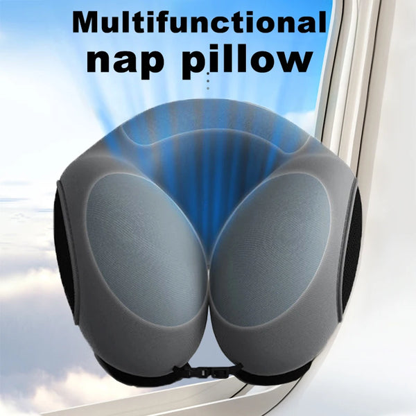 Portable U Shaped Memory Foam Neck Pillow Soft Slow Rebound Space Travel Pillow Sleeping Airplane Pillow For Travel Camping Rest