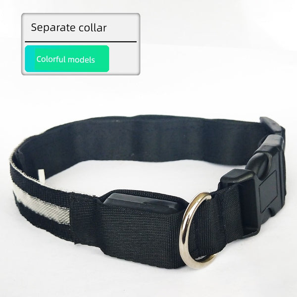 Dog Luminous Collar Fluorescent Luminous Pendant Teddy Collar Medium Large Dog Dog Collar Cat Collar Pet Supplies