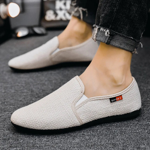 Men Loafers Shoes Fashion Men Breathable Casual Shoes Classic Linen Slip on Sneakers Male Summer Cheap Driving Shoes for Men