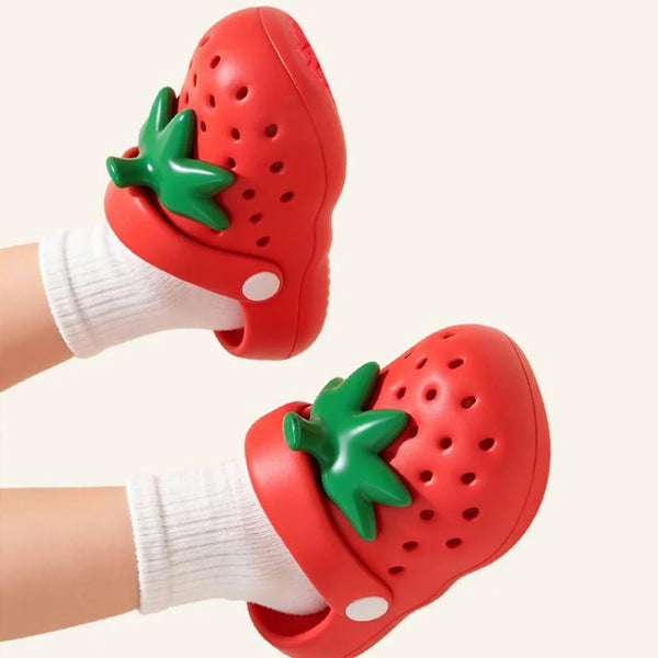 Strawberry Shaped Parent-child Slippers Perforated Shoes Sweet Cute Student Slippers Niche Design Fashion Creative Women Sandals