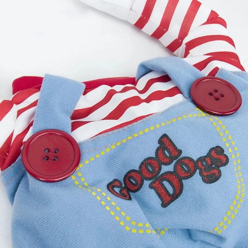 Fashion Novelty Chucky Deadly Pet Dog Costume Funny Scary Props Cat Costumes Apparel Accessories Funny Outfits Clothes