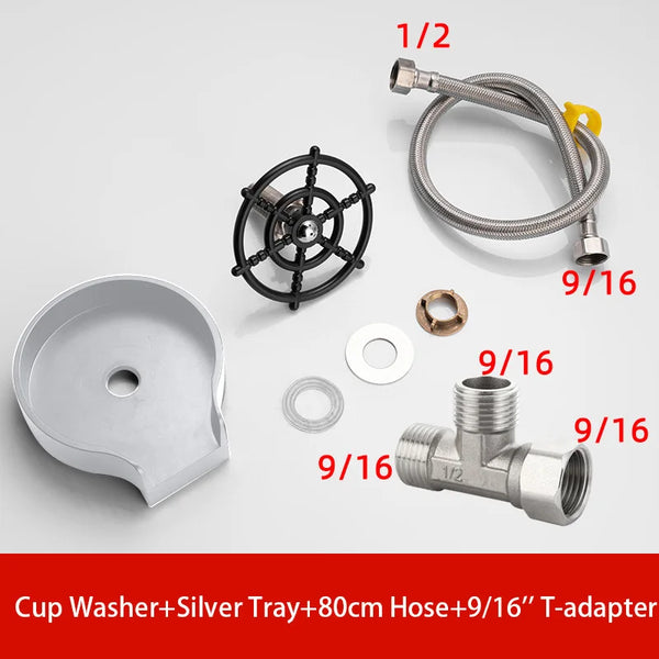 Automatic Glass Cup Washer High Pressure Kitchen Faucet Glass Rinser Stainless Steel Bar Cup Cleaner for Kitchen Sinks Wash Tool