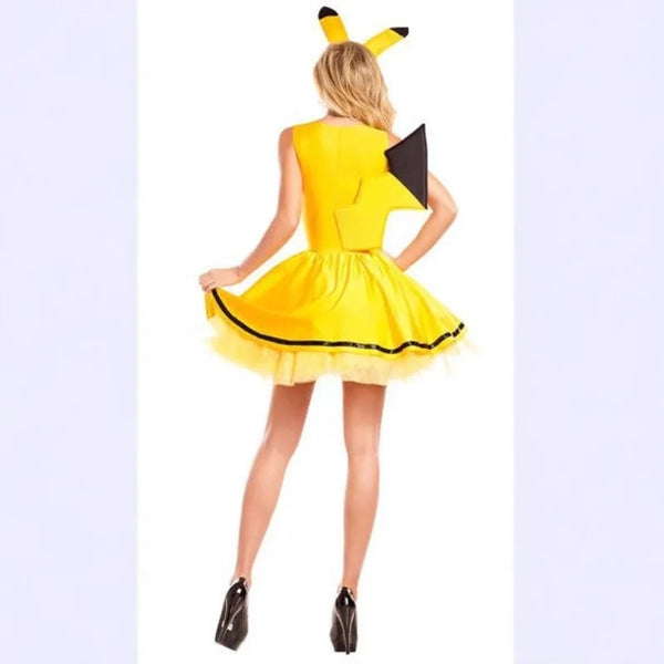 Pokemon Pikachu cosplay costumes Women Dress Cartoon anime adult role play Girl's dresses Halloween Sexy Women Stage Performance