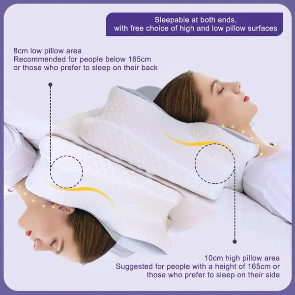 2 in 1 Memory Foam Cervical Pillow, Ergonomic Contour Orthopedic Pillow for Neck Pain, Contoured Support Pillows,Neck Pillow