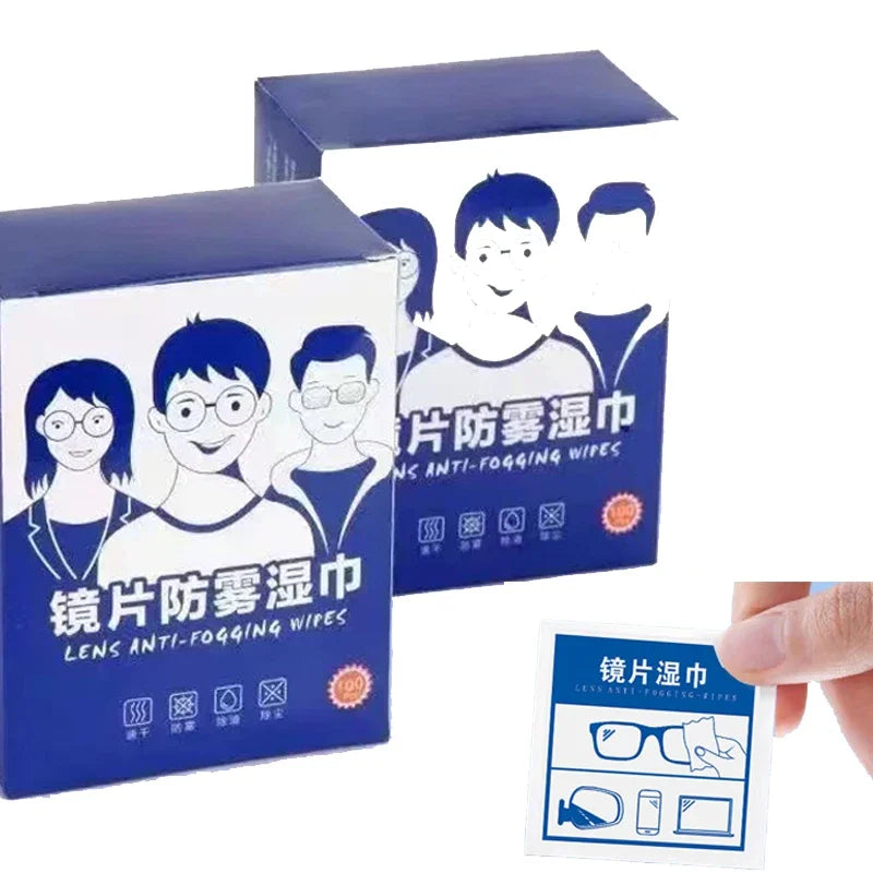 100 Pieces Glasses Wipes Anti-fog Screen Cleaning Cloth Accessories Alcohol Wipe Pad Lens Cleaning Wipes Microfiber Tools