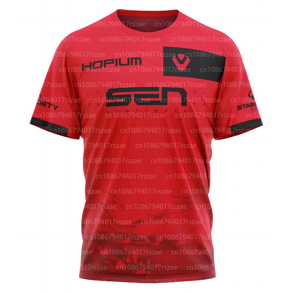 Sentinels 2024 Esports Team Men's Jersey Summer Sports Short Sleeve T-Shirt Custom Uniform Playing Game Valorant Clothing Custom