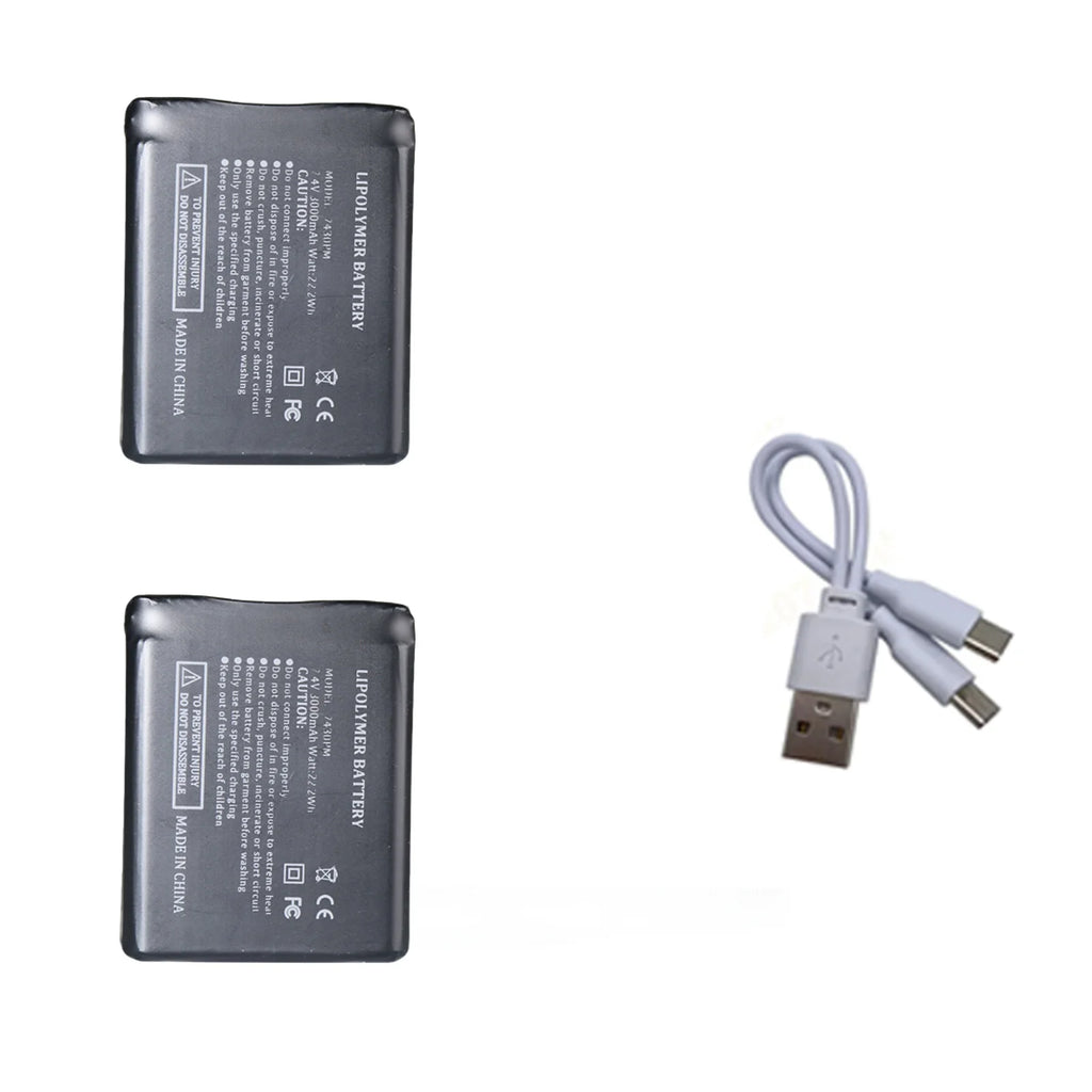 7.4V 3000mah Heated Gloves Battery Lithium Batteries for Heating Vest, Socks, Shoes,Winter Antifreeze Heating Batteria