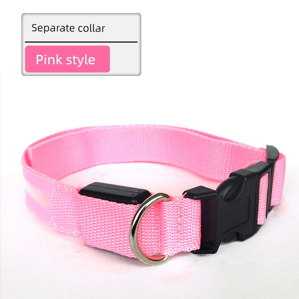 Dog Luminous Collar Fluorescent Luminous Pendant Teddy Collar Medium Large Dog Dog Collar Cat Collar Pet Supplies