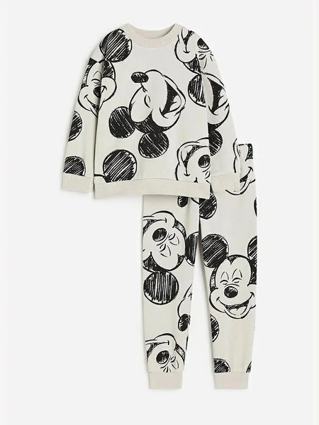 Girls Cartoon Sweatshirt +Pants Two Piece Autumn New Clothing Children Fashion Long Sleeve Suits Full Print Hoodies Sweatpants