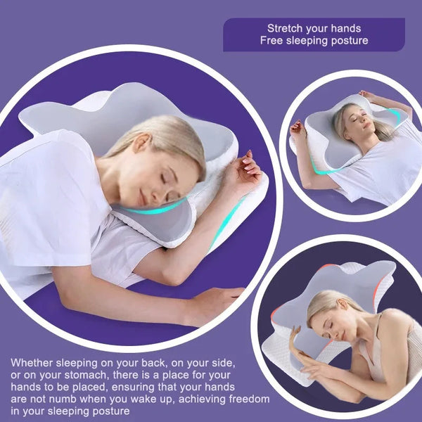 2 in 1 Memory Foam Cervical Pillow, Ergonomic Contour Orthopedic Pillow for Neck Pain, Contoured Support Pillows,Neck Pillow