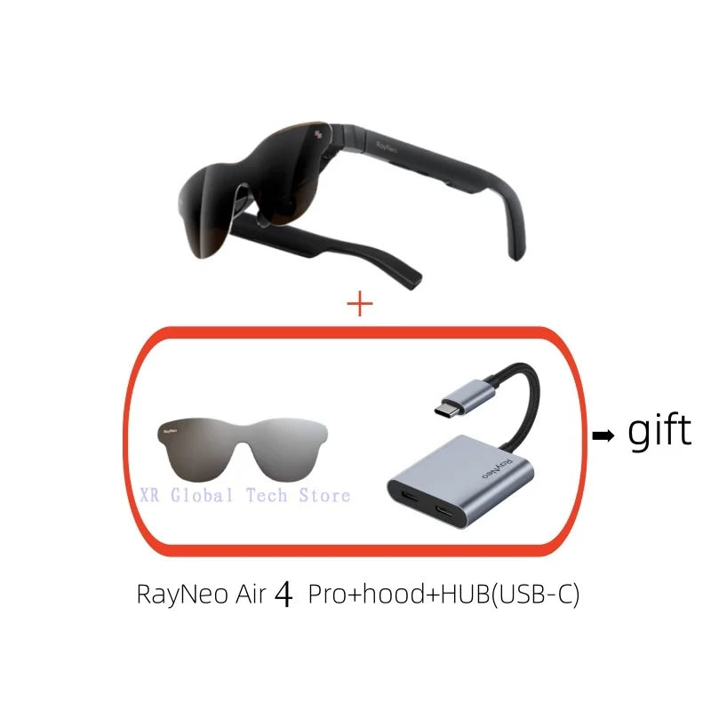RayNeo Air 4 Pro smart AR glasses,Supports HDR10, 3840Hz, 4 speakers, 1200 nits,Micro-OLED dual-layer screen, clearer