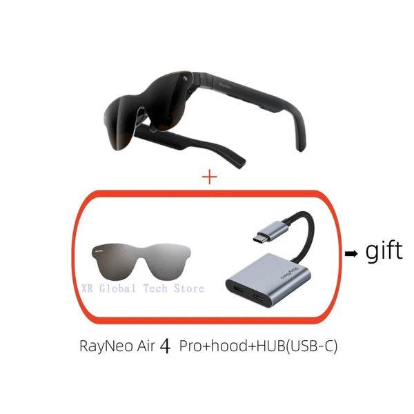 RayNeo Air 4 Pro smart AR glasses,Supports HDR10, 3840Hz, 4 speakers, 1200 nits,Micro-OLED dual-layer screen, clearer