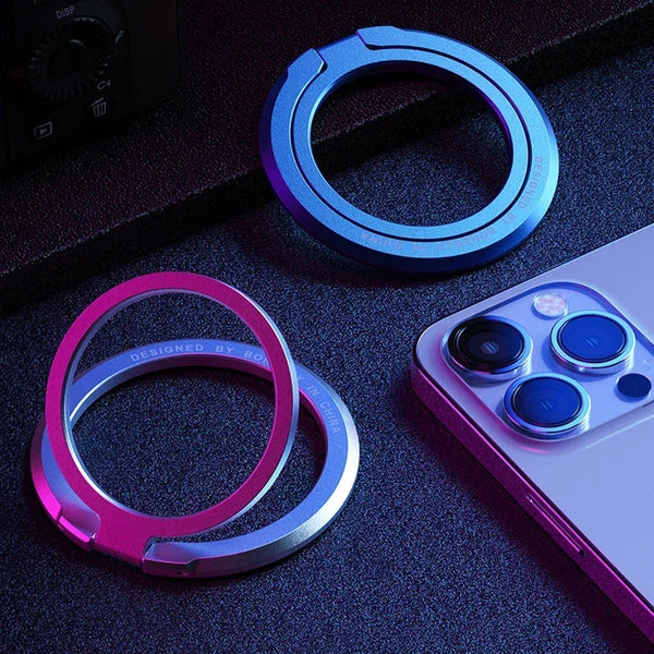 Magnetic Ring IPhone Holder For MagSafe Portable Mobile Phone Magnet Foldable Bracket Removable Grip Stand for iPhone Support