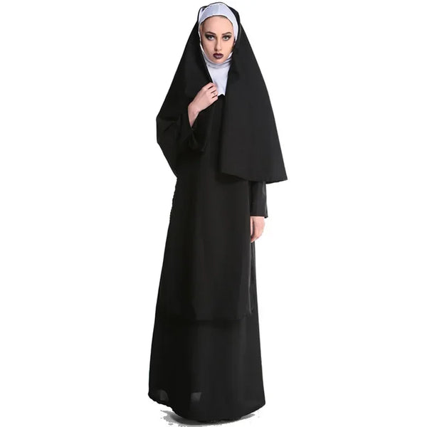 Halloween Nun Costume Women's Role-playing Stage Wear Masquerade Party Outfit New Style Adult Size M-XL Modern Dance Clothes