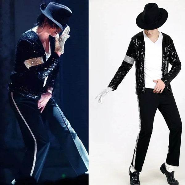 Michael Jackson Costume Cosplay Dance Star Adult Party Clothing Hip Hop Stage Outfits