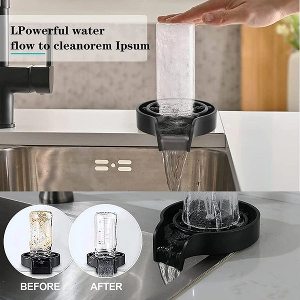 Automatic Glass Cup Washer High Pressure Kitchen Faucet Glass Rinser Stainless Steel Bar Cup Cleaner for Kitchen Sinks Wash Tool