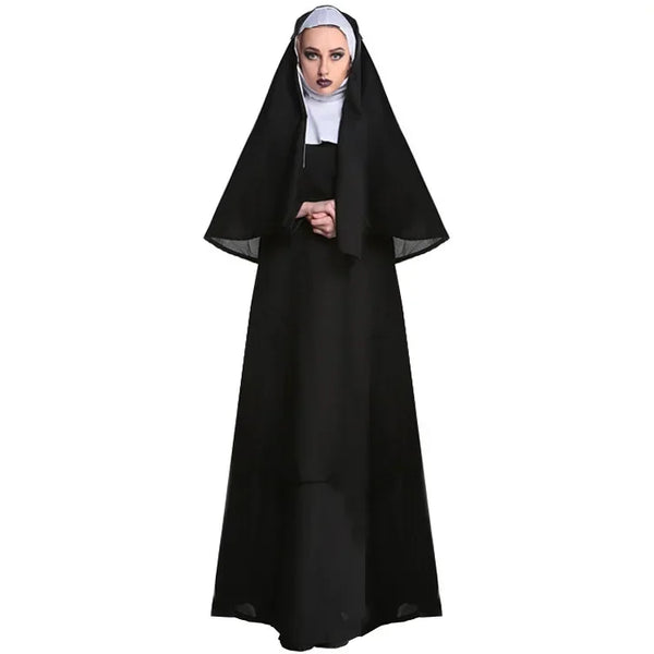 Halloween Nun Costume Women's Role-playing Stage Wear Masquerade Party Outfit New Style Adult Size M-XL Modern Dance Clothes
