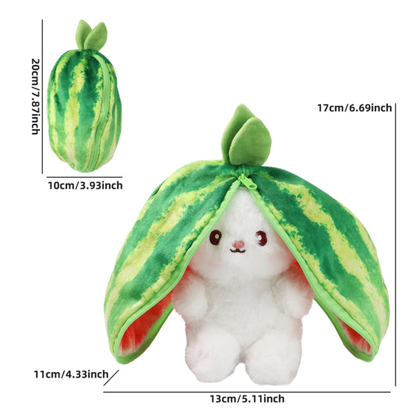 New Original Bunny Plush Toy Cute Fruit Rabbit Stuffed Fruit Transform Cuddly Bunny Soft Doll for Kids Birthday Christmas Gift