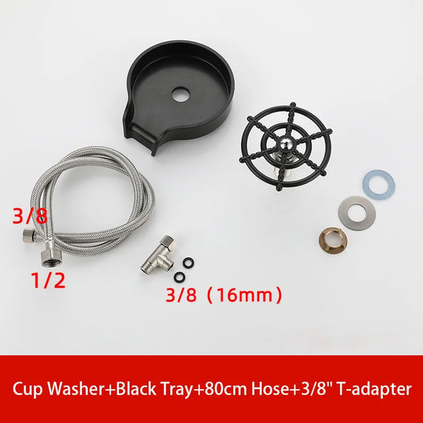 Automatic Glass Cup Washer High Pressure Kitchen Faucet Glass Rinser Stainless Steel Bar Cup Cleaner for Kitchen Sinks Wash Tool