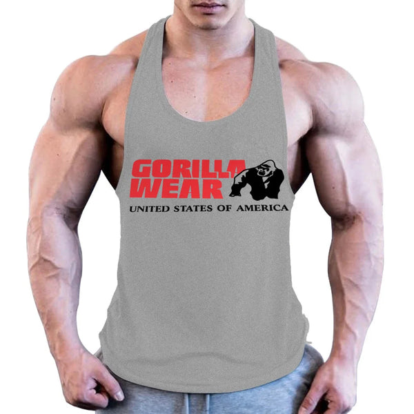 Gym Bodybuilding Workout Muscle Tank Tops Summer Cool Cotton Breathable Sleeveless T-Shirts Mens Fitness Running Sport Singlets