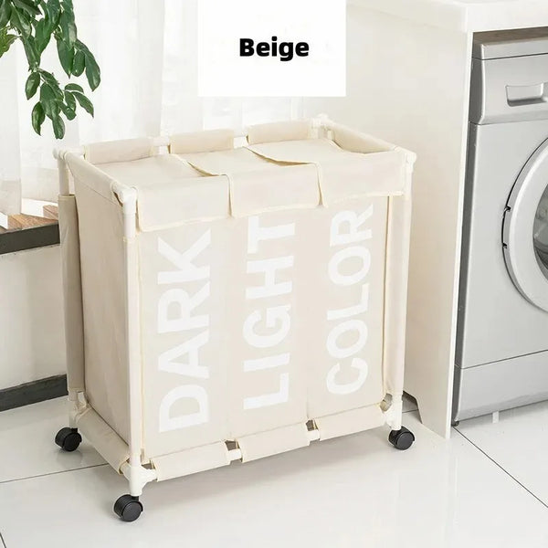 Roller Dirty Clothes Basket Waterproof Laundry Organizer On Wheel Foldable Laundry Basket Dirty Clothes Storage Box with Lid