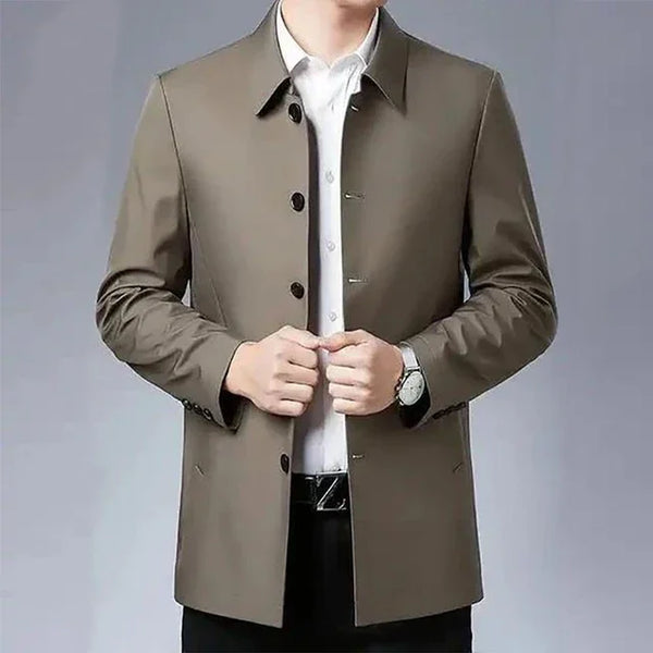 Casual Business Lapel Windbreak Jackets Men Coats New Brand Top Quality Spring Men's Trench Coat Solid Color Mid-length Jacket