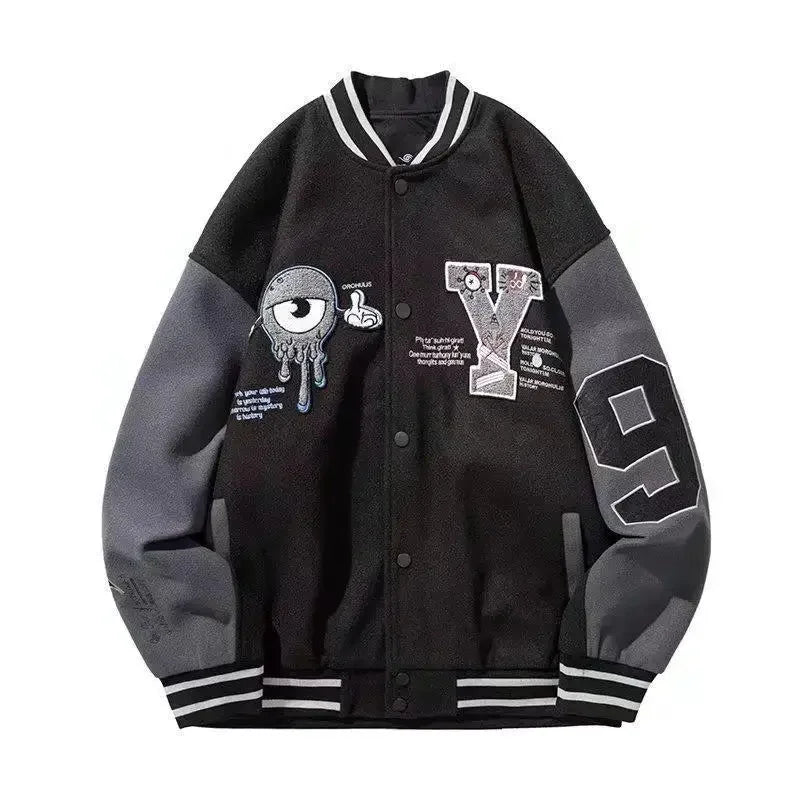 Spring Season Men's Embroidered Towel Jacket Loose-Fit American Style Street Hip Hop Fashion Trendy Baseball Uniform