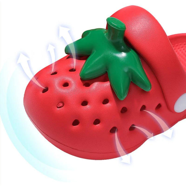 Strawberry Shaped Parent-child Slippers Perforated Shoes Sweet Cute Student Slippers Niche Design Fashion Creative Women Sandals