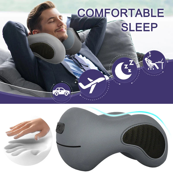 Portable U Shaped Memory Foam Neck Pillow Soft Slow Rebound Space Travel Pillow Sleeping Airplane Pillow For Travel Camping Rest