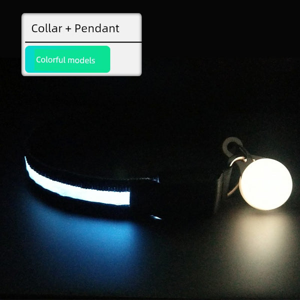 Dog Luminous Collar Fluorescent Luminous Pendant Teddy Collar Medium Large Dog Dog Collar Cat Collar Pet Supplies