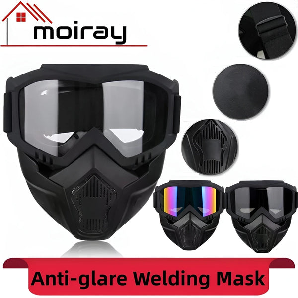 Welding Glasses Motorcycle Goggle Safety Welder Mask Wrap Around Protection Flame Resistant Welding Goggles Breathable Full Face